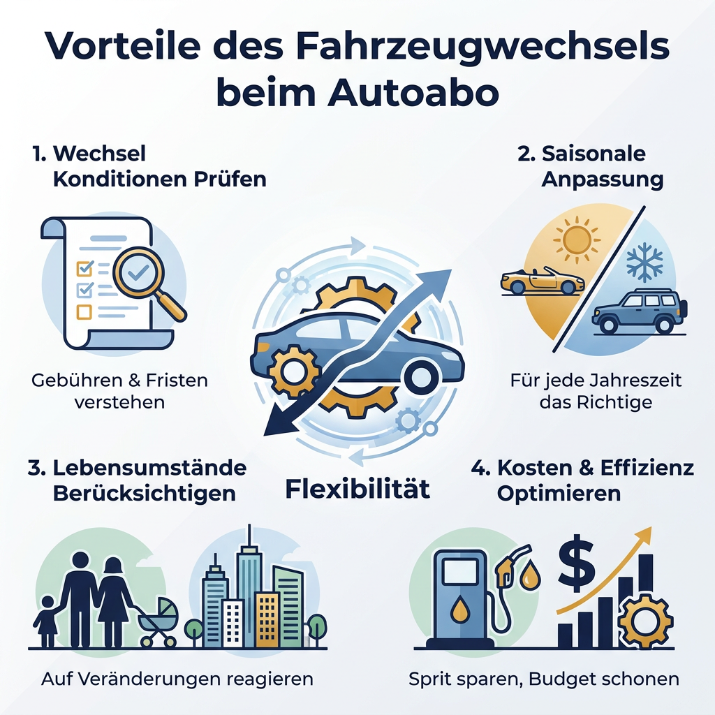 Infografik: Vorteile des flexiblen Sixt+ Fahrzeugwechsels